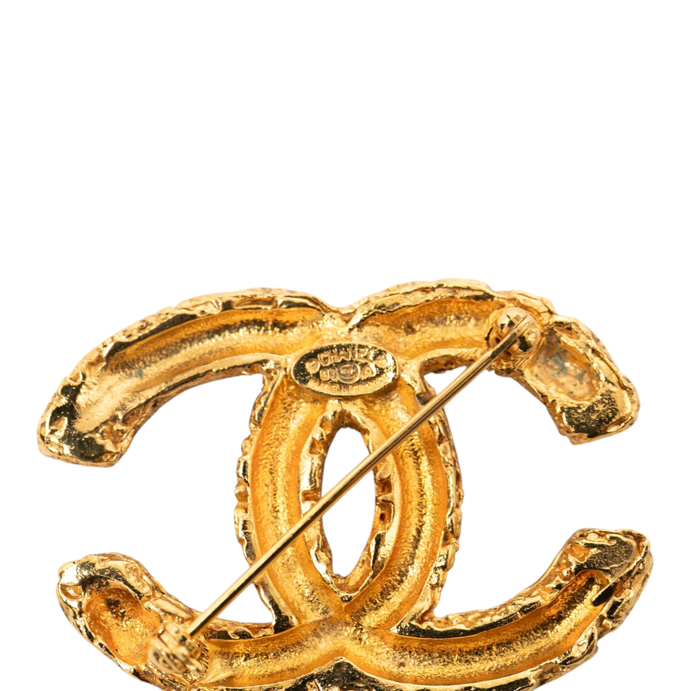 Pre-Loved Chanel CC Gold Plated Tassel Lava Fringe Brooch - Picture 3 of 3